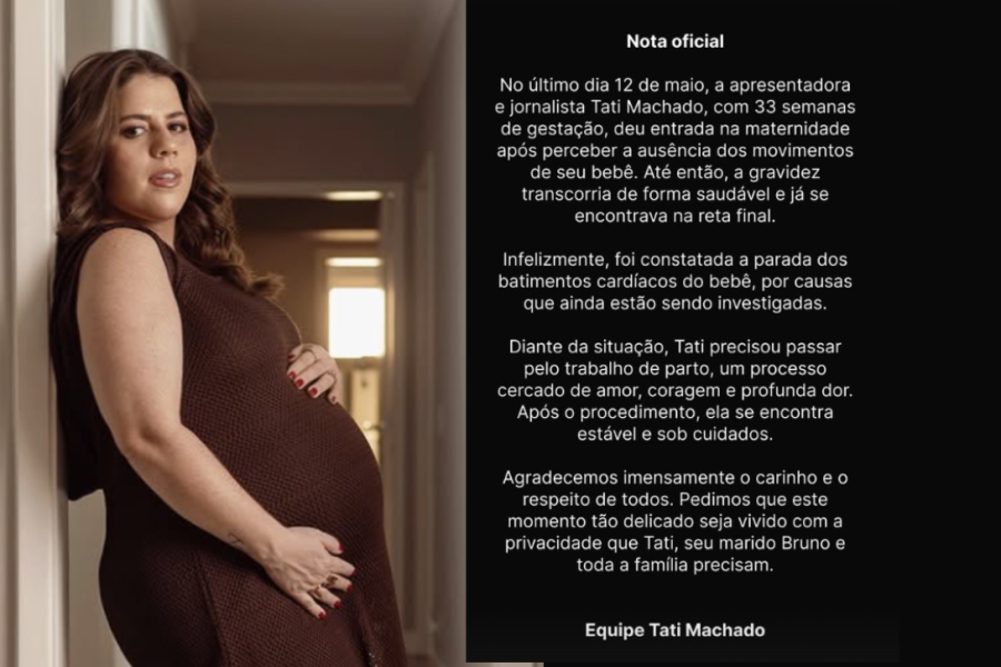 Apresentadora Tati Machado perde o bebê na reta final, com